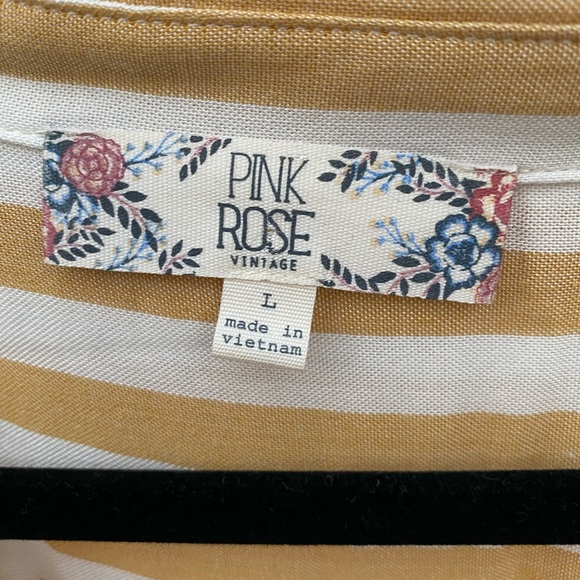 Striped button up shirt with front tie - Picture 2 of 2